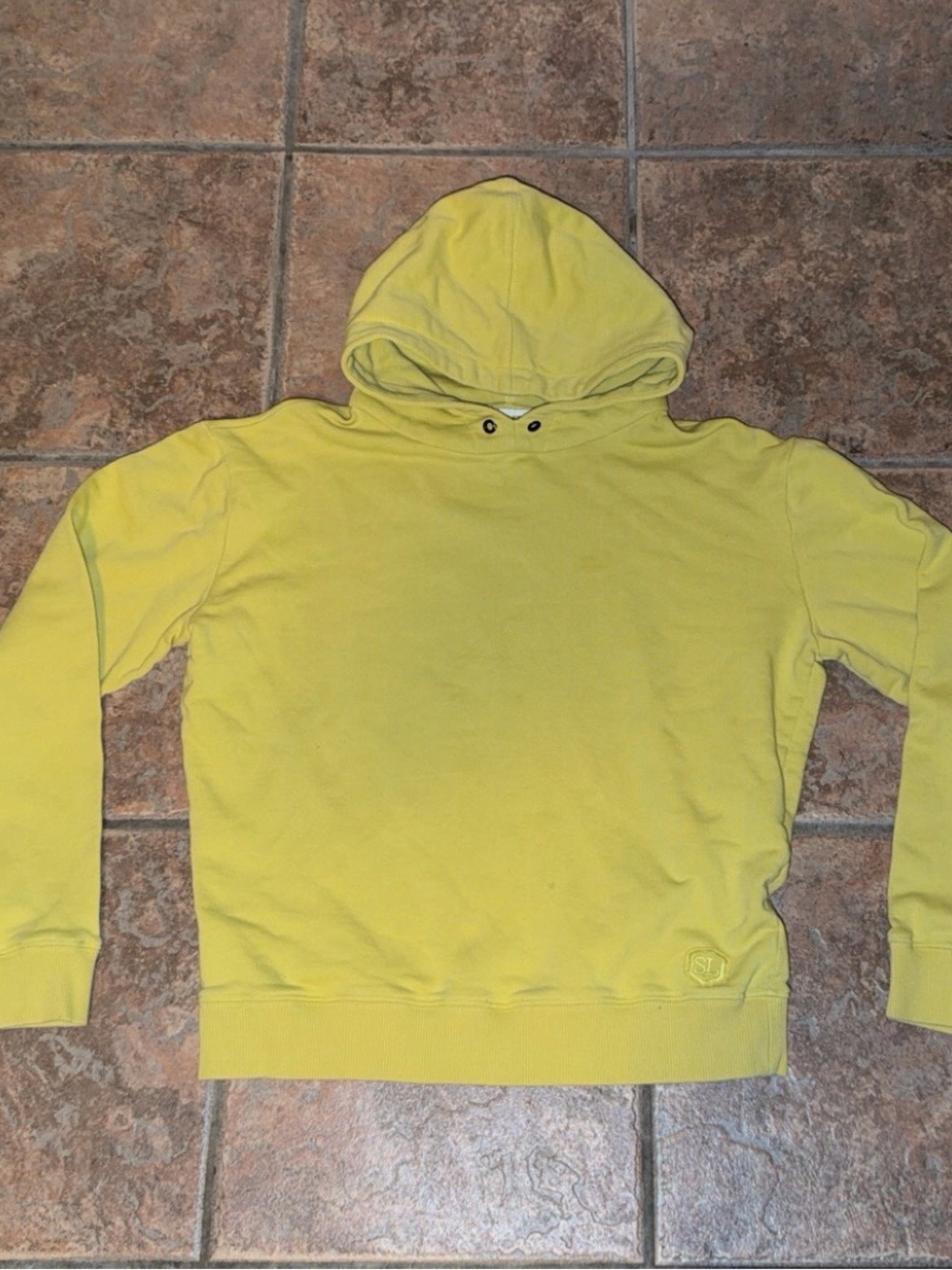 Yve Saint Laurent Yellow Men's Hoodie Sweatshirt - Casual Pullover